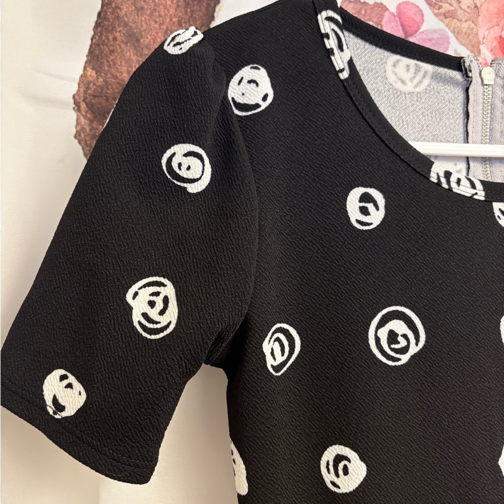 LuLaRoe Black and White Patterned Dress - Picture 2 of 7